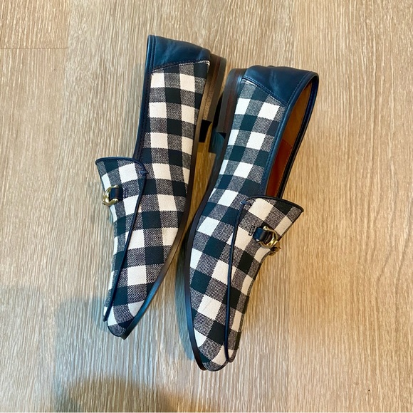 Coach Haley Loafer with Gingham Print in Navy/Chalk 6.5 - Picture 9 of 10